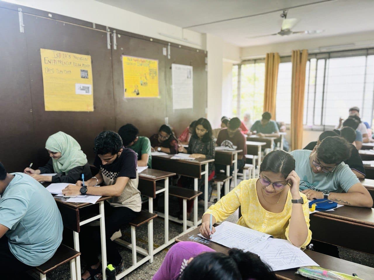 Students seated for an examination at FCC