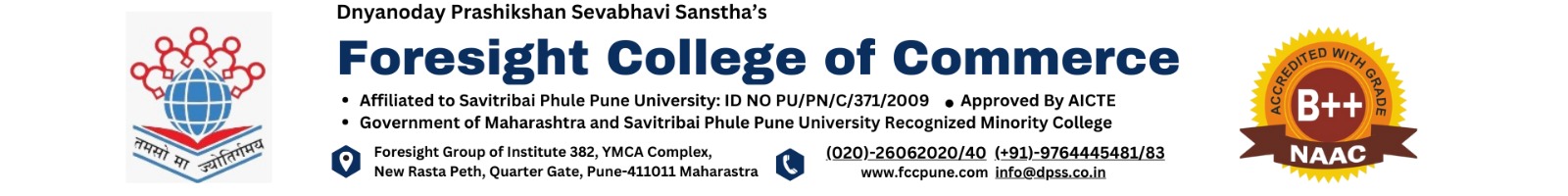 Foresight College of Commerce, Pune University B.COM BBA BBA IB BBA CA