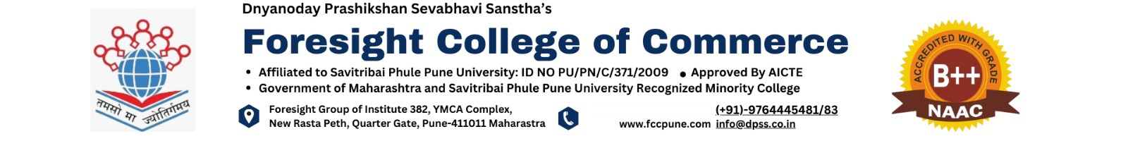 Foresight College of Commerce, Pune University B.COM BBA BBA IB BBA CA